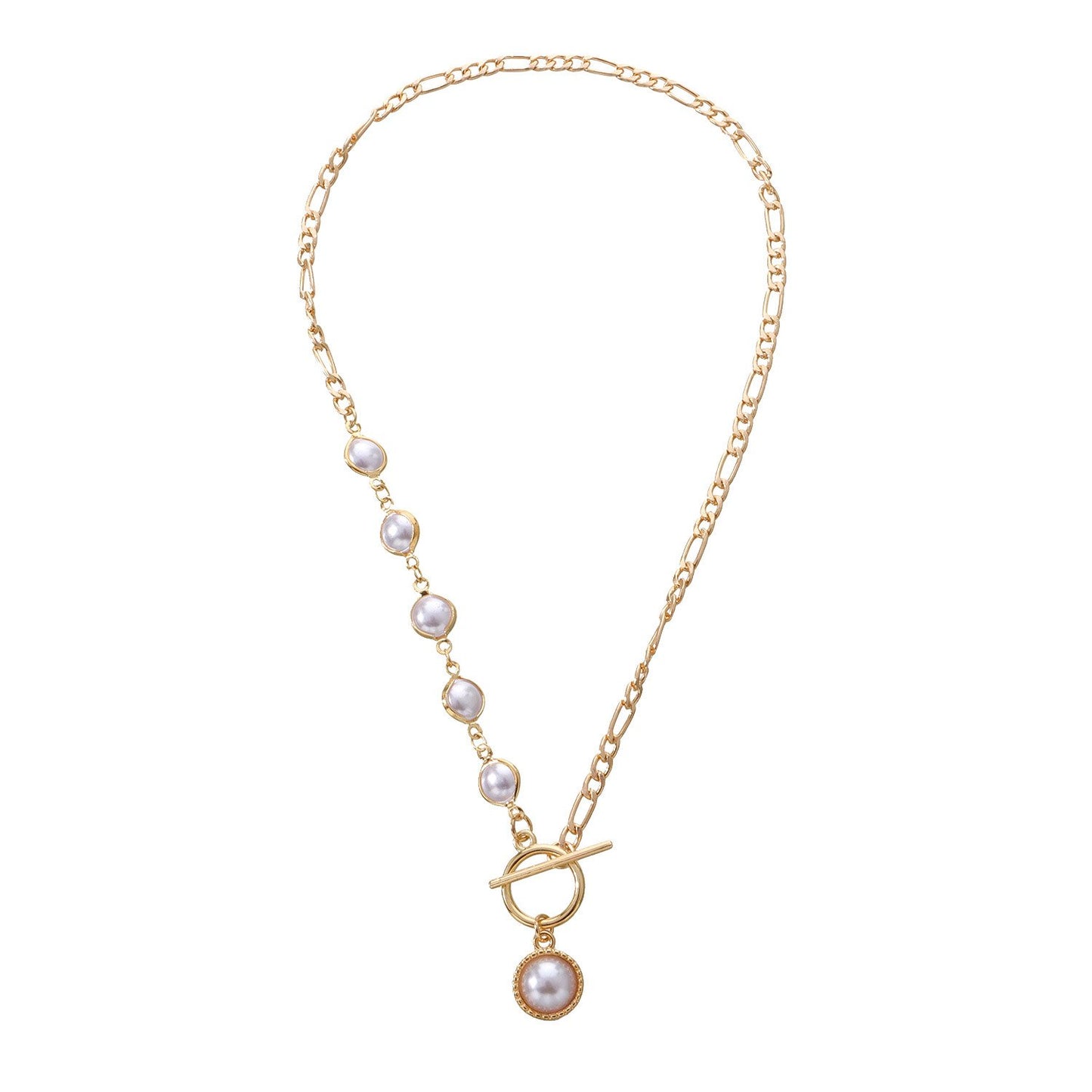 Jewelry Fashion Simple Round Bead Pearl Pendant Necklace Female Three to One Sexual Trend Necklace