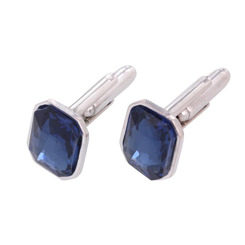 Square Crystal Cufflinks Jewelry Men's Cufflinks Gemstone Shirt Sleeve Nail Pattern Cufflinks