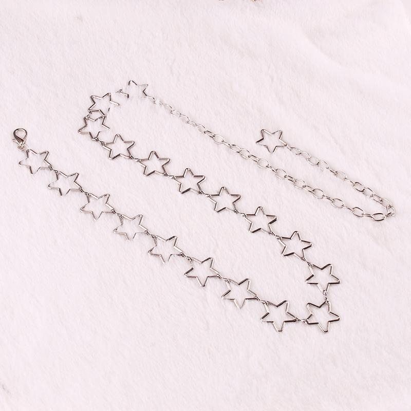 Explosive women's strands of empty star decoration body chain simple and versatile matching with jeans fashion waist chain