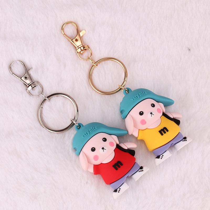 Creative cartoon boy girl key chain cute couple key pendant bag pendant
