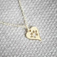 Creative Personality Couple Necklace Pet Lover Necklace Pet Footprint Love Peach Heart Necklace
