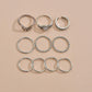 Vintage Alloy Resin Accessories Multi-Piece Ring Ethnic Turquoise Knuckle Rings Women Accessories