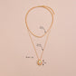 Retro Ins Water Drop Imitation Opal Pendant Necklace Fashion Double Layer Necklace Accessories