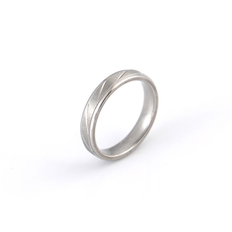 Jewelry stainless steel ring fashion simple couple striped titanium steel ring
