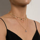 Jewelry fashion simple multi-layer daisy drop glaze necklace personalized multicolored gemstone diamond pendant
