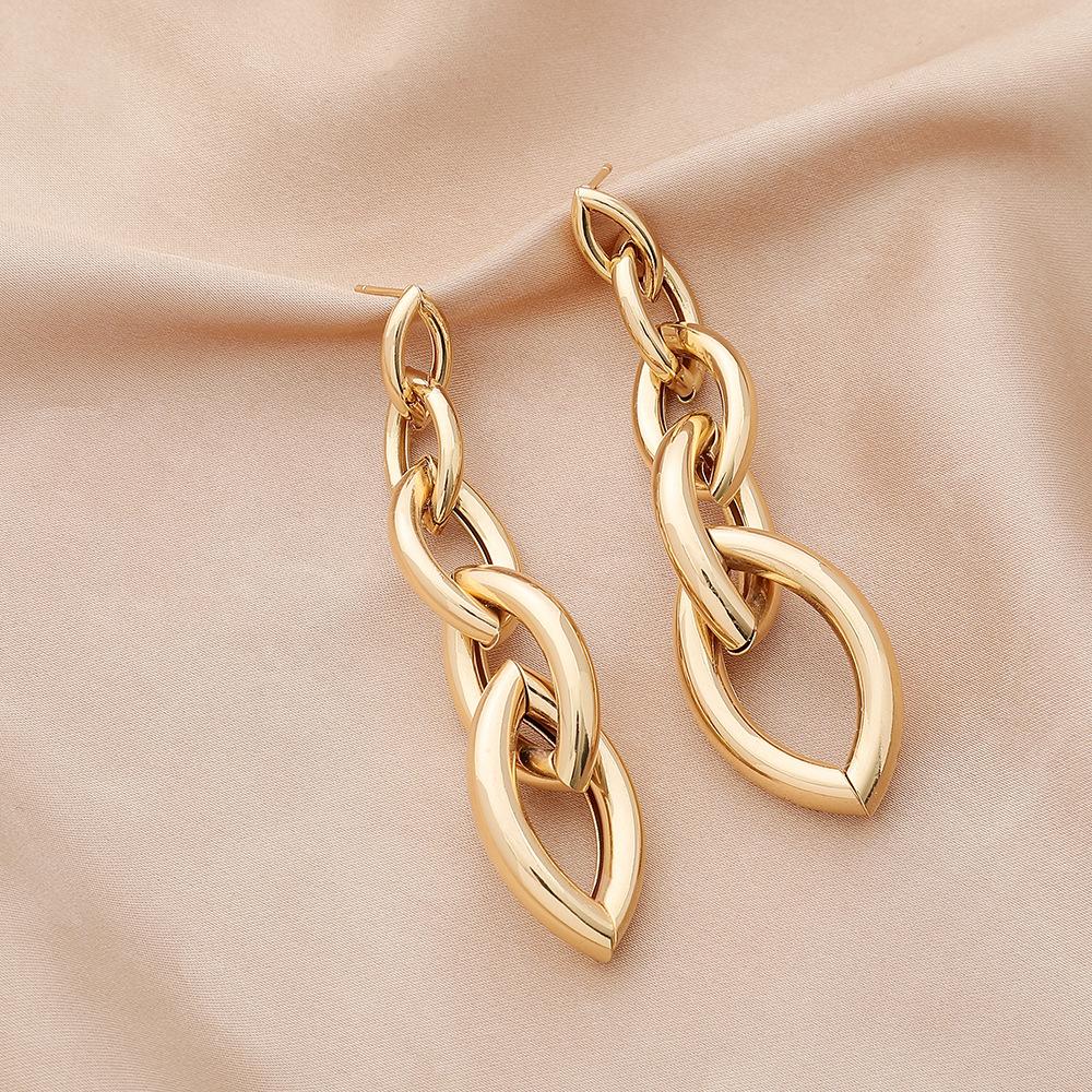 Punk Long Hollow Metal Geometric Earrings Personality Creative Temperament Fashion Trend Earrings