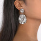 E1847 Metal Exaggerated Heavy Industry Earrings Geometric Irregular Leaves Retro Simple Personality Earrings