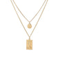 Necklace Creative Coin Embossed Avatar Hip Hop Shield Pendant Personality Trendy Double Layer Necklace
