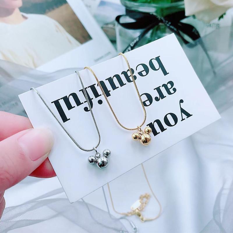 Minority Design Fashion Trendy People Versatile Mickey Necklace Titanium Steel Women's Retro Clavicle Sweater Chain Women's Fashion