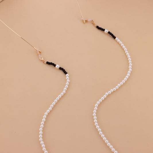 Jewelry Ladies White Pearl Trend Glasses Chain Personality Temperament Simple Mask Accessories