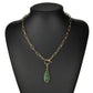 Apparel Green Water Drop Necklace Ladies Fashion Simple Pendant Necklace Jewelry