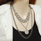 Jewelry Personality Exaggerated Chain Necklace Sweater Chain Simple Queen Pendant Multilayer Necklace Female