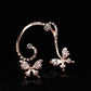 Butterfly earrings exaggerated fashion no pierced ear clip jewelry diamond punk earrings