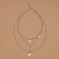 Fashion Vintage Shell Moon Pendant Necklace Round Iron Plate Clavicle Chain Necklace Jewelry