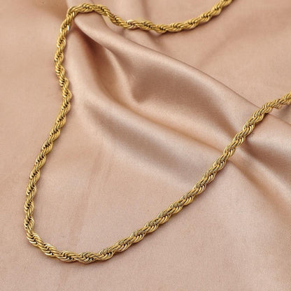 Simple stainless steel gold 5cm twist chain ins personality chain titanium steel necklace male minority