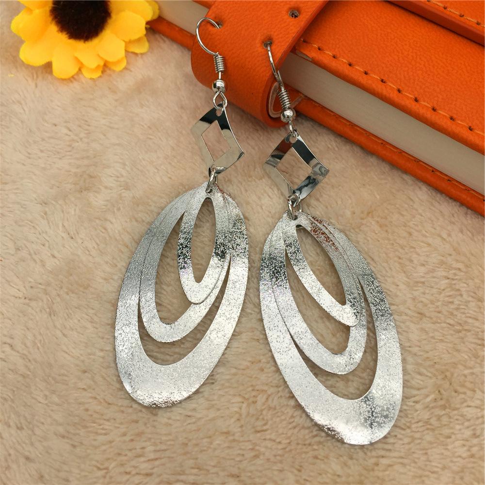 Indian Baroque Curved Oval Ring Frosted Earrings Popular Earrings Jewelry Price