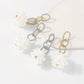 E1933 Niche Temperament Gentle Fan Earrings Fashionable Light Luxury Claw Chain Rhinestone Three-dimensional Flower Earrings Women