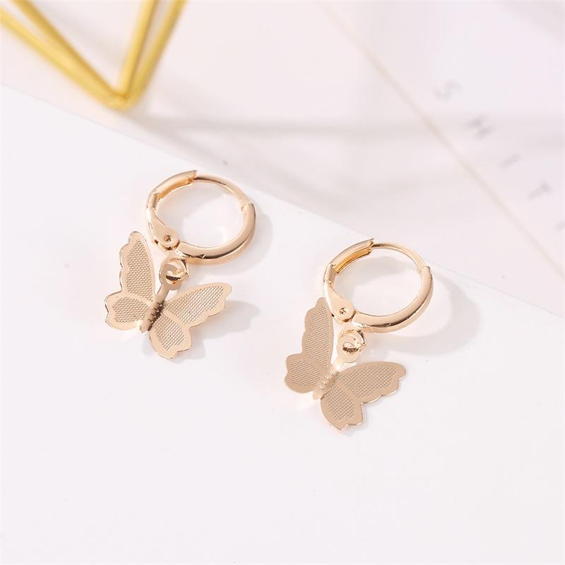 Fashion Earrings Sweet Frosted Butterfly Earrings Earrings Women's Sweet Versatile Simple Earrings