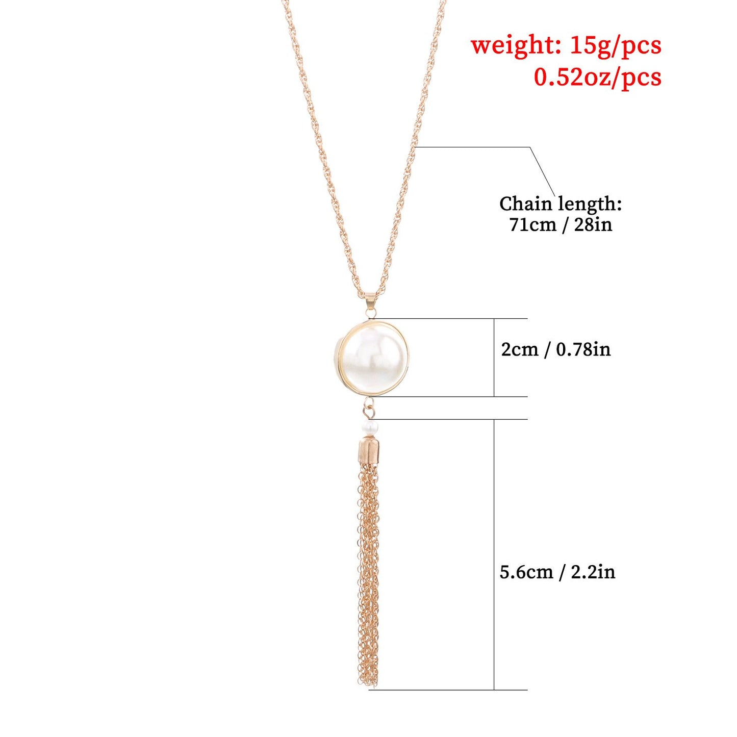 Jewelry Simple Knotted Tassel Long Necklace Sweater Chain Popular Pearl Women's Pendant
