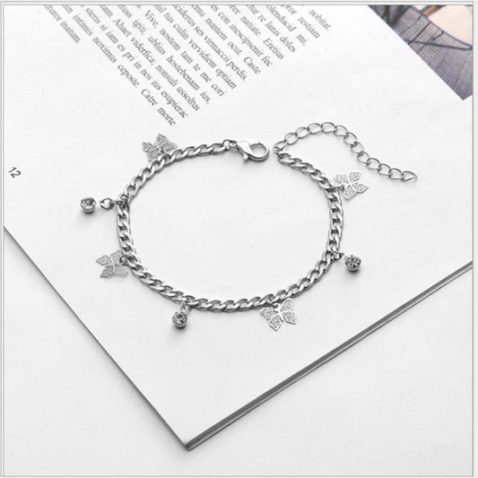 Accessories Butterfly Rhinestone Jewelry Ins Sweet Simple Single Layer Butterfly Pendant Bracelet Female