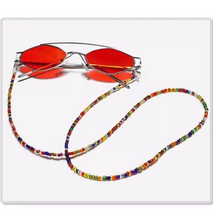 Mask glasses rice bead lanyard chain lanyard beaded glasses rope mask lanyard chain colorful beaded glasses lanyard