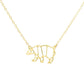 Fashion cute origami hollow bear necklace, all-match alloy animal bear delicate clavicle chain