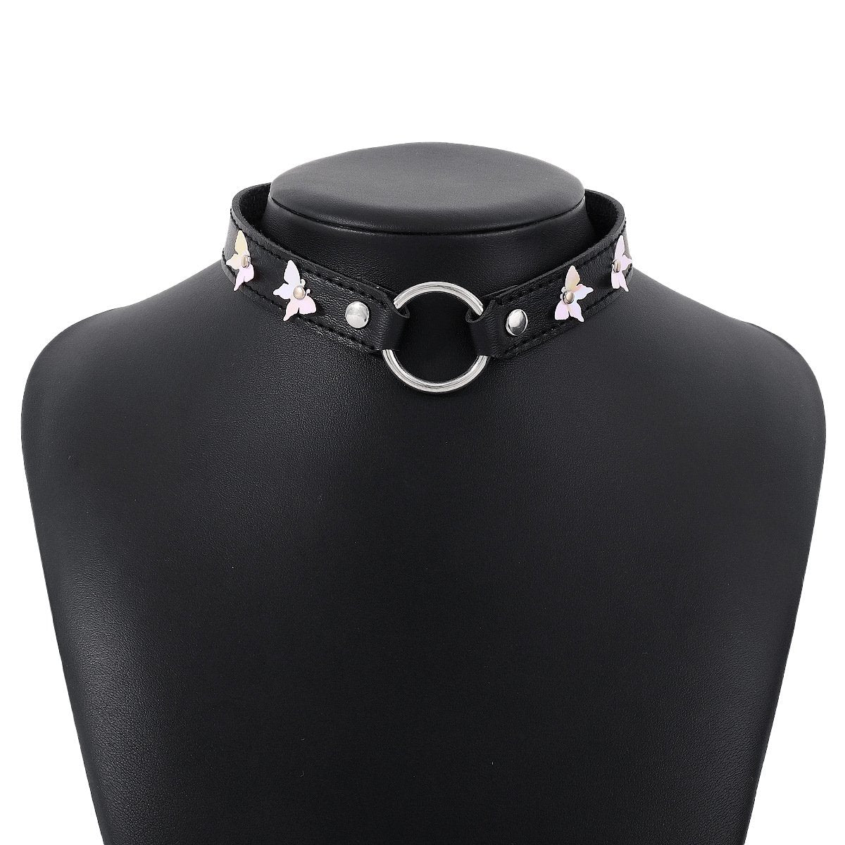 N1696 Harajuku Net Red Fashion PU Leather Necklace Coil Personality Dark Butterfly Sweet Necklace Female