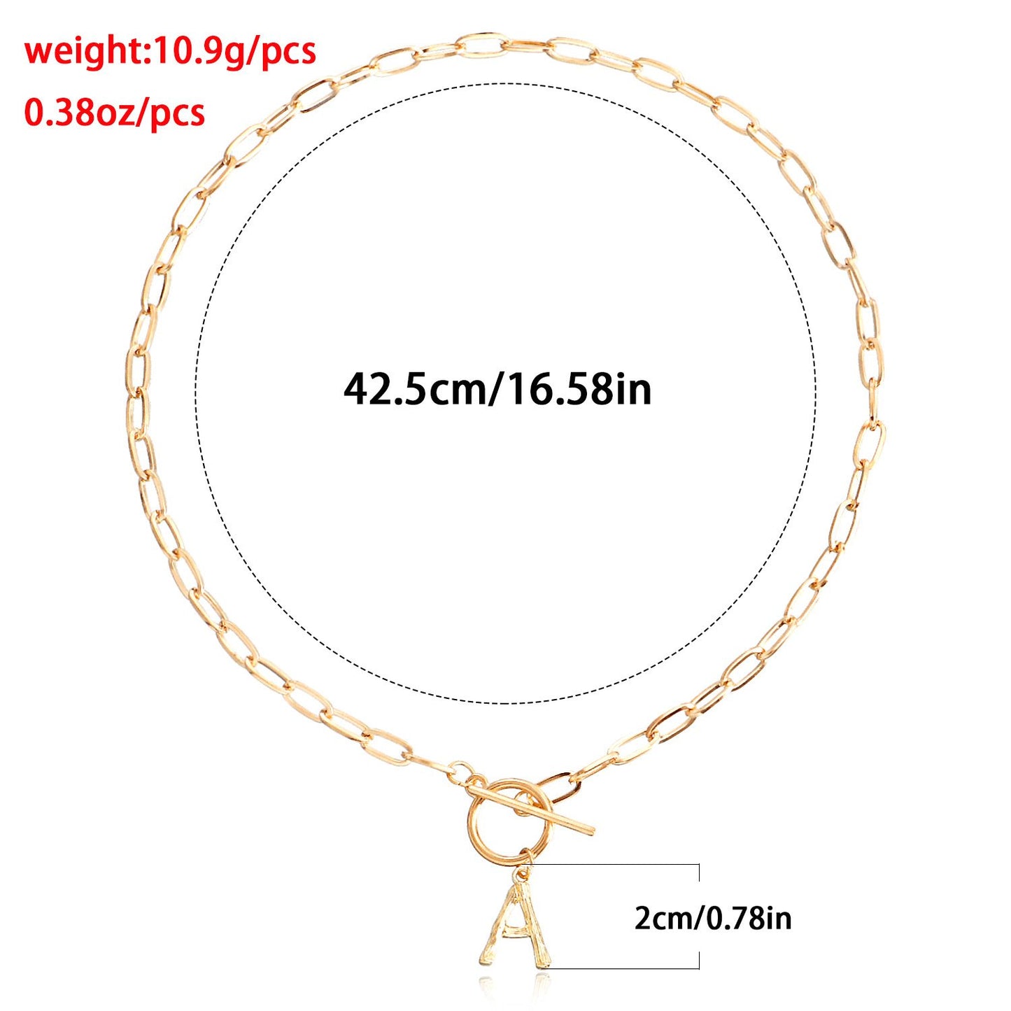 Jewelry punk simple clavicle chain letter A pendant necklace female niche design necklace