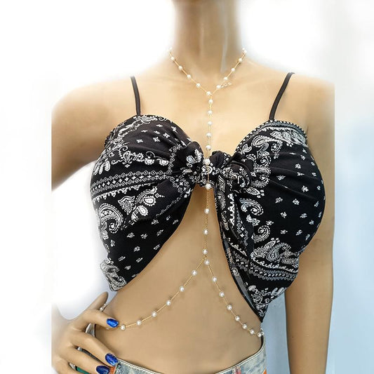 Jewelry trendy beach bikini chain female body chain sexy anti-pearl cross body chain