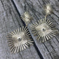 Summer geometric double diamond fence fried fur earrings night party exaggerated ornaments