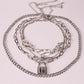 Jewelry Punk Hip Hop Knotted Chain Flame Necklace Fashion Alloy Lock Pendant Necklace Women