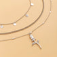 Jewelry Retro Sequin Metal Necklace Mix and Match Long Rose Pendant Chain Multilayer Necklace Women