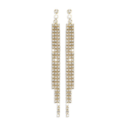 E1481 Baroque Tassel Long Earrings Capable Temperament Workplace Retro Niche Cold Temperament Earrings