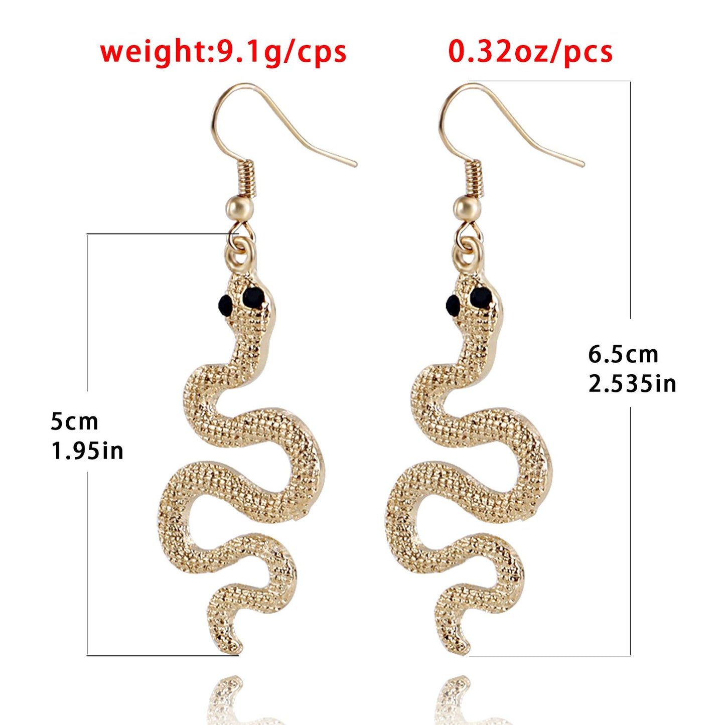 Jewelry ins personality retro animal earrings female simple metal texture cobra earrings earrings