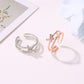 Fashion Jewelry Double Butterfly Ring Women's Popular Rose Gold Diamond Opening Adjustable Ring