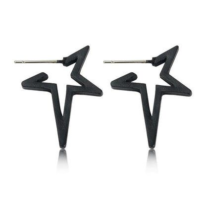 Creative metal geometric earrings exaggerated trend street shooting hollow star earrings unisex