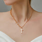 Ins design sense chain asymmetric cross necklace temperament simple pendant clavicle chain female