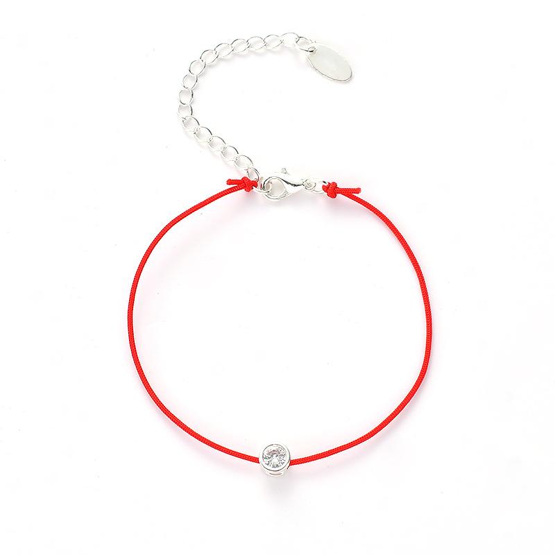 Simple and stylish zodiac year red string zircon bracelet all-match