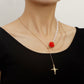 Jewelry Love Rose Cross Necklace Multilayer Sweater Chain Trendy Cool Ins Versatile Necklace