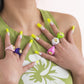 Jewelry Niche Candy Color Acrylic Flower Ring Simple Metal CCB Index Finger Ring Ring