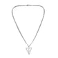 Men's Simple Domineering Fashion Trend Stainless Steel Geometric Triangle Lightning Pendant Titanium Steel Necklace