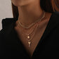 Jewelry popular key lock pendant necklace female punk retro exaggerated multi-layer necklace