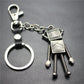 Robot Robot Alloy Pendant Keychain Ancient Silver Key Ring Jewelry Accessories Bag Pendant