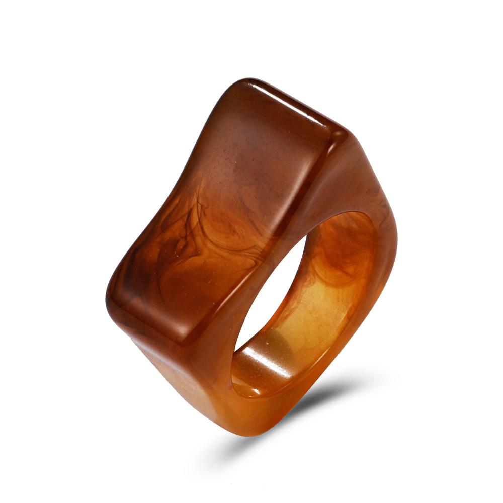 Summer square acrylic ring ins with the same transparent resin ring fashion geometric jewelry female