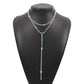 N9872 Fashion Versatile Y-shaped Necklace Simple Temperament Full Diamond Back Chain Super Flash Light Luxury Double Layer Necklace Women