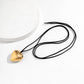 Jewelry sweet cool exaggerated heart-shaped pendant necklace simple long velvet wax thread tassel necklace female