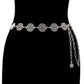 Ethnic retro ring hollow pattern waist chain ladies decorative belly dance metal waist chain