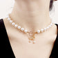 Jewelry choker bow pendant imitation pearl beaded necklace ins explosion