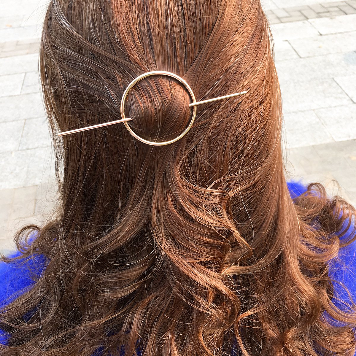 Fashion hair accessories geometric round hollow hairpin head ornament circle hairpin jewelry