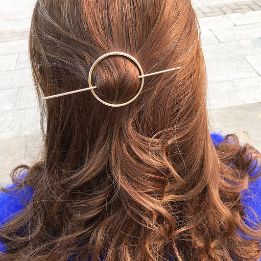 Fashion hair accessories geometric round hollow hairpin head ornament circle hairpin jewelry